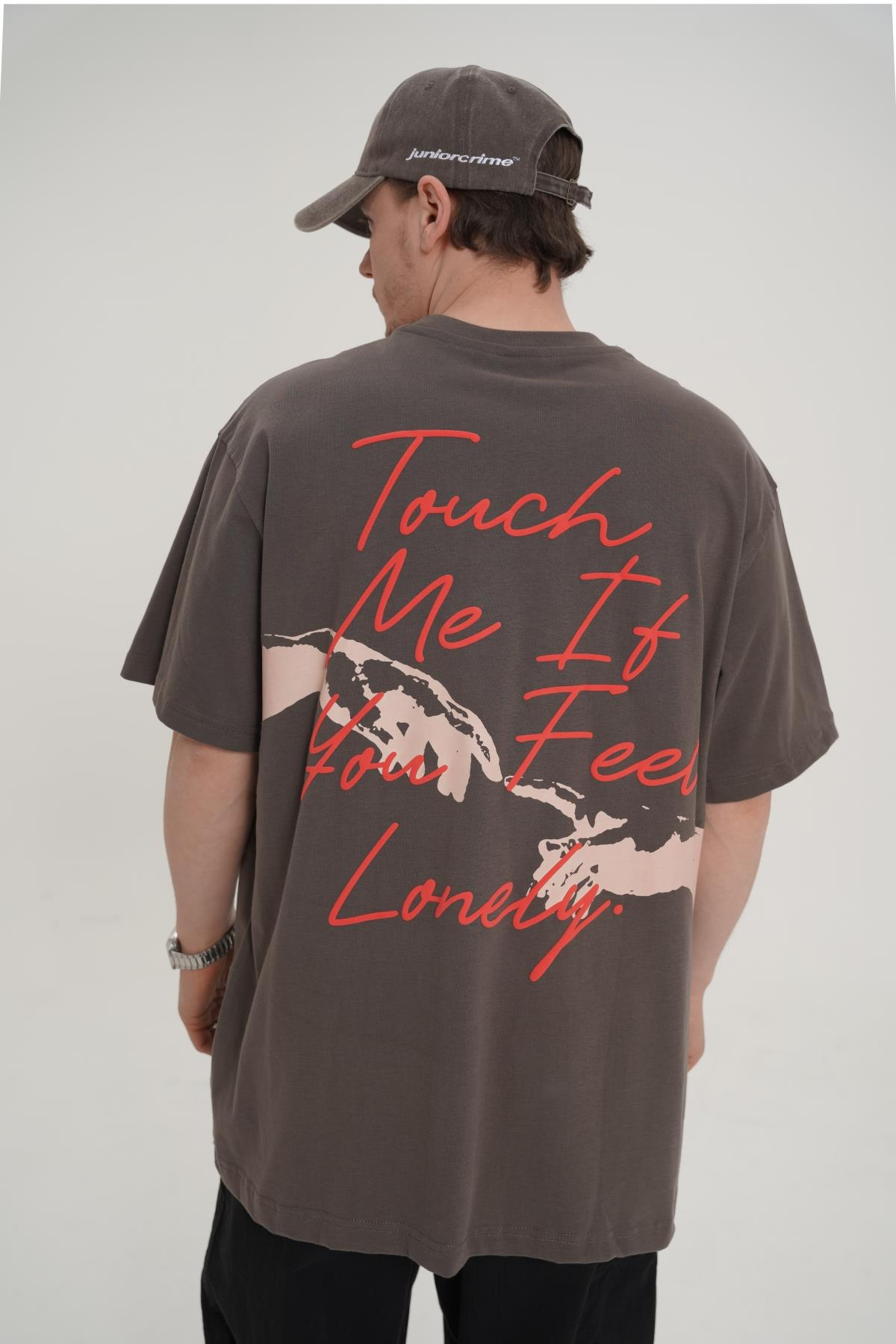 Baskılı Cep Detay Haki Oversize Tshirt CT01 MRT26054