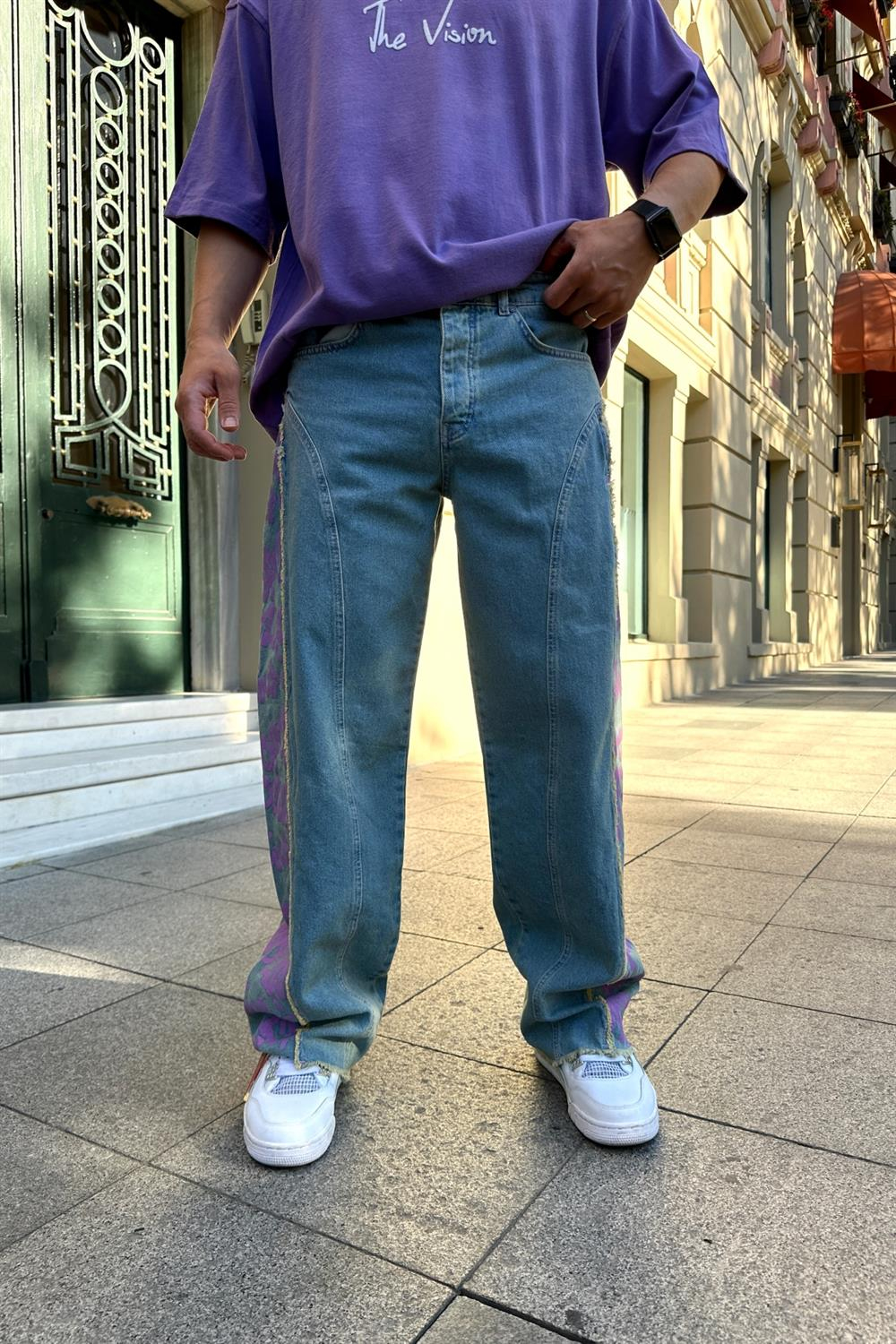 Baskılı Eskitme Jean Pantolon P698