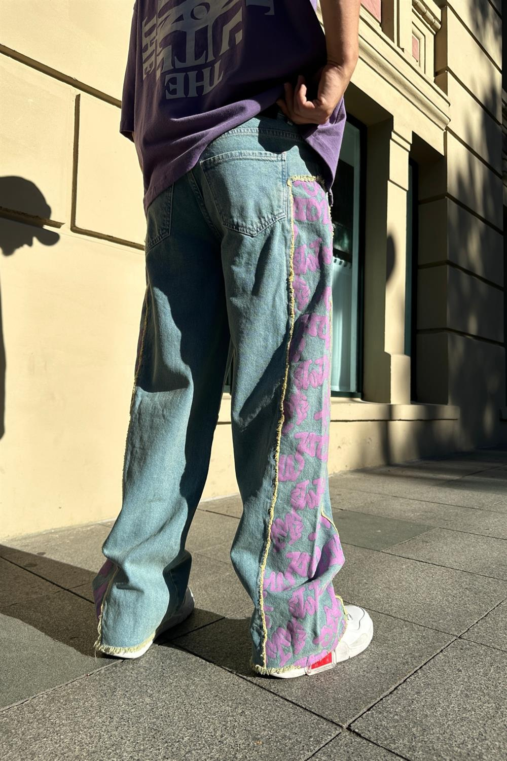 Baskılı Eskitme Jean Pantolon P698