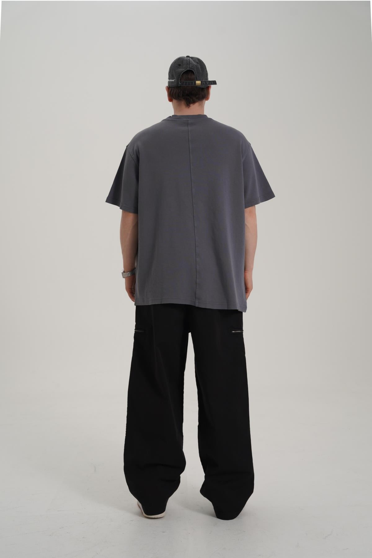 Baskılı Gri Oversize Tshirt CT01 MRT26064