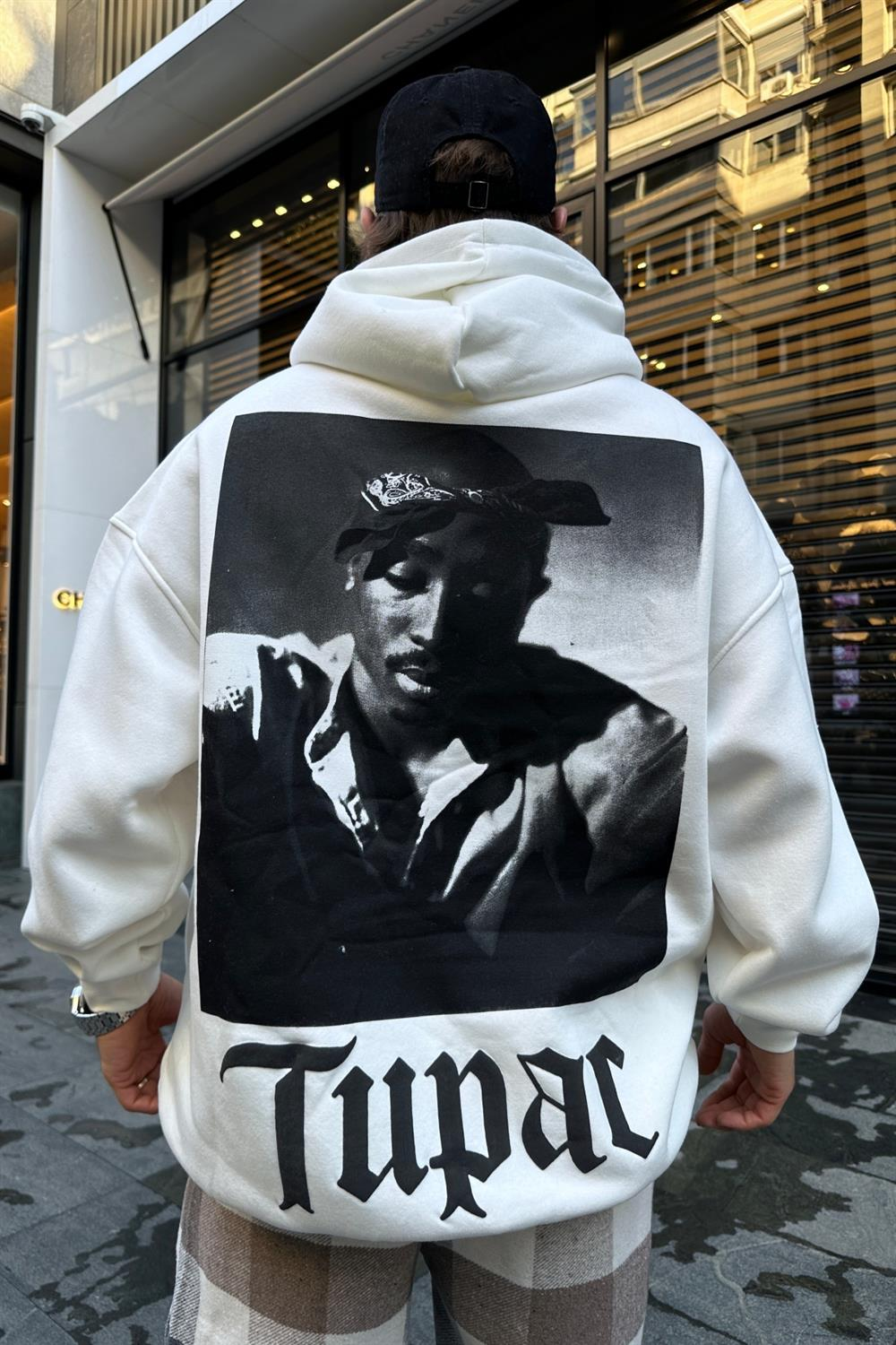Baskılı Krem Oversize Sweatshirt SW942