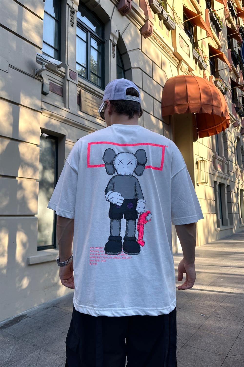 Baskılı Krem Oversize Tshirt T863