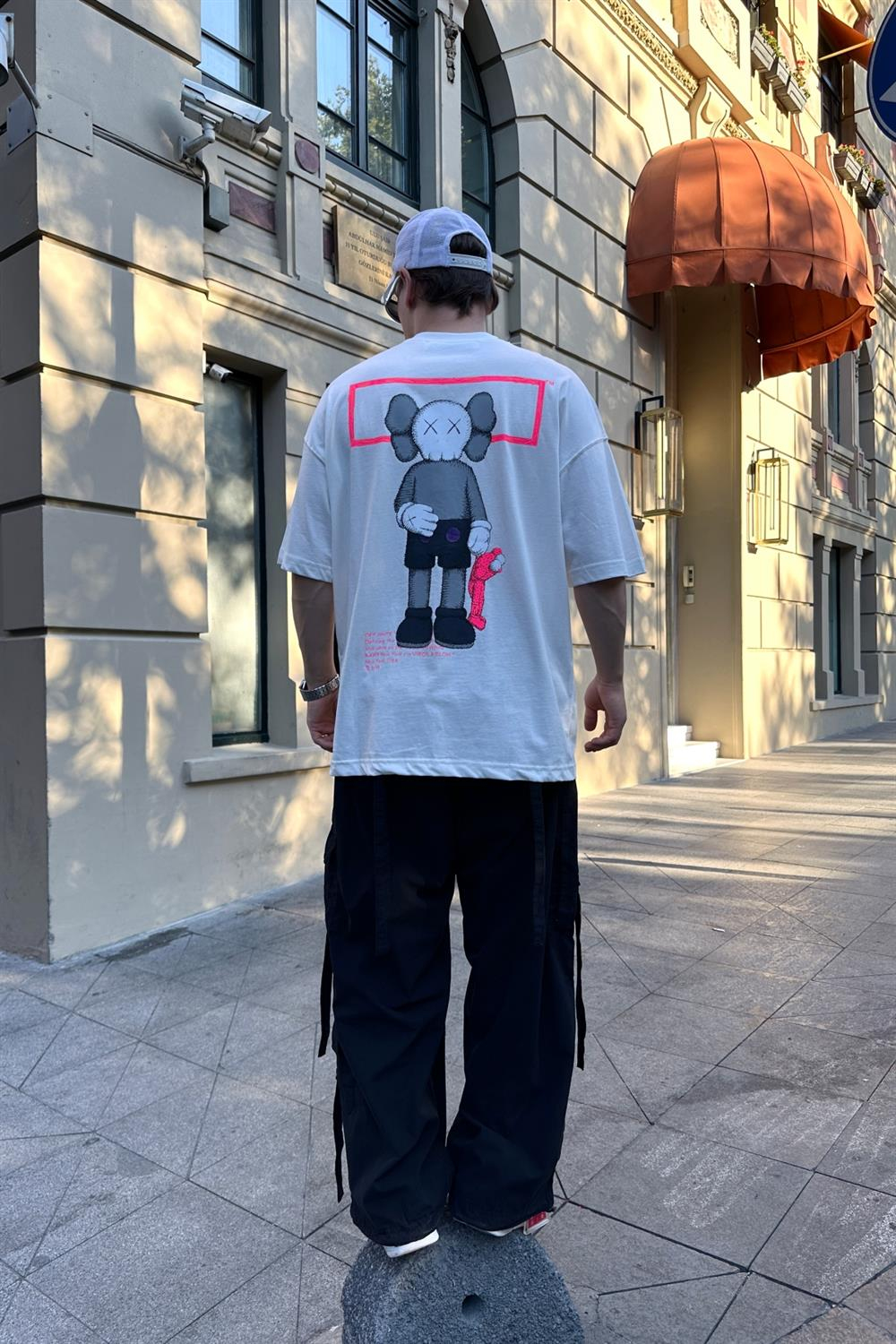 Baskılı Krem Oversize Tshirt T863
