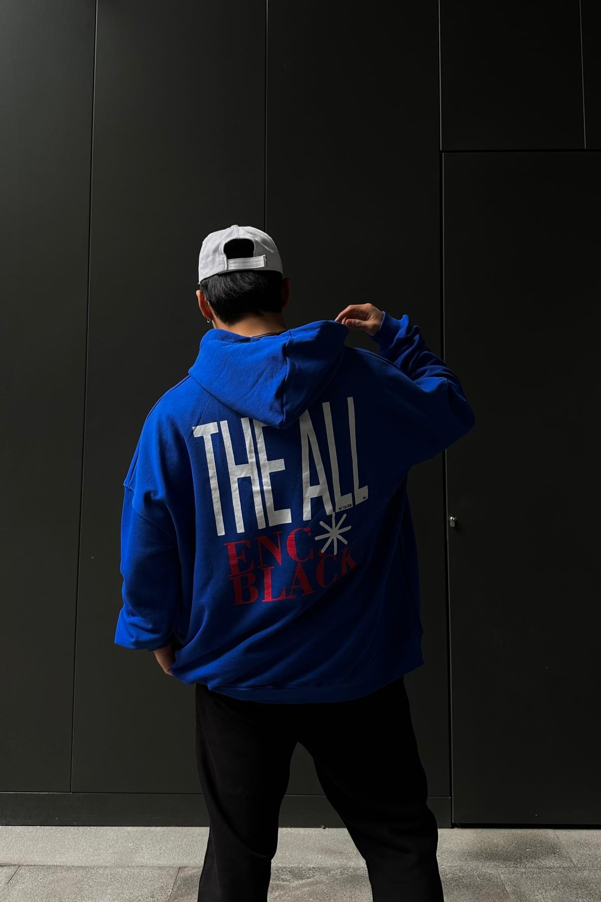 Baskılı Mavi A3B Oversize Sweatshirt SW1045