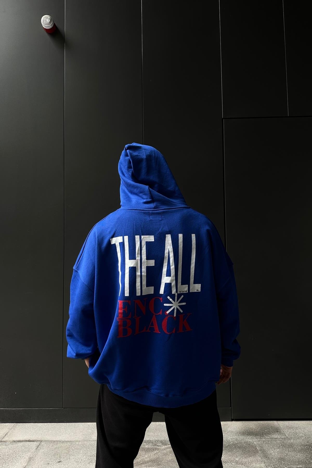 Baskılı Mavi A3B Oversize Sweatshirt SW1045