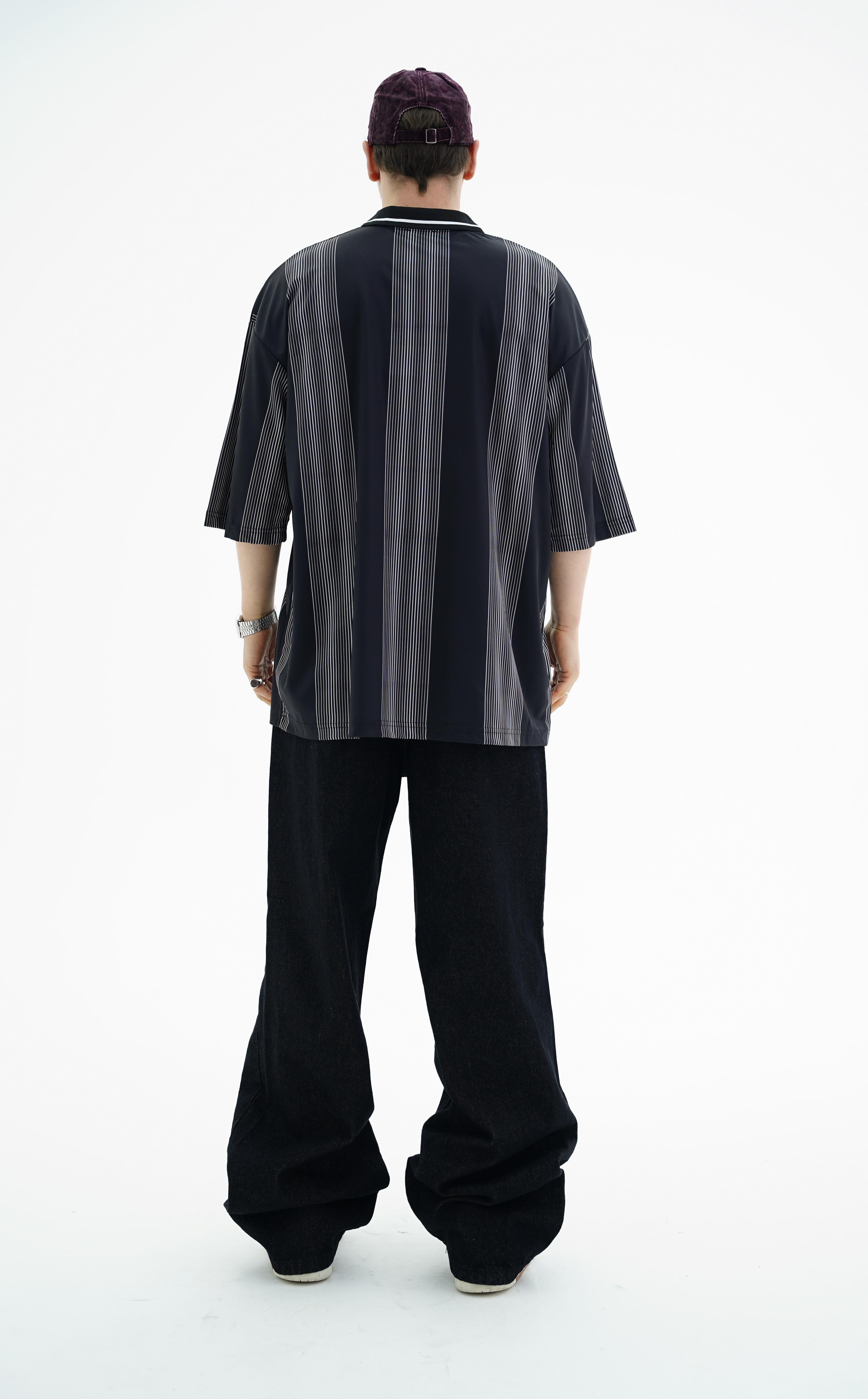 Baskılı Siyah Oversize Forma Tshirt JC01 25Y262