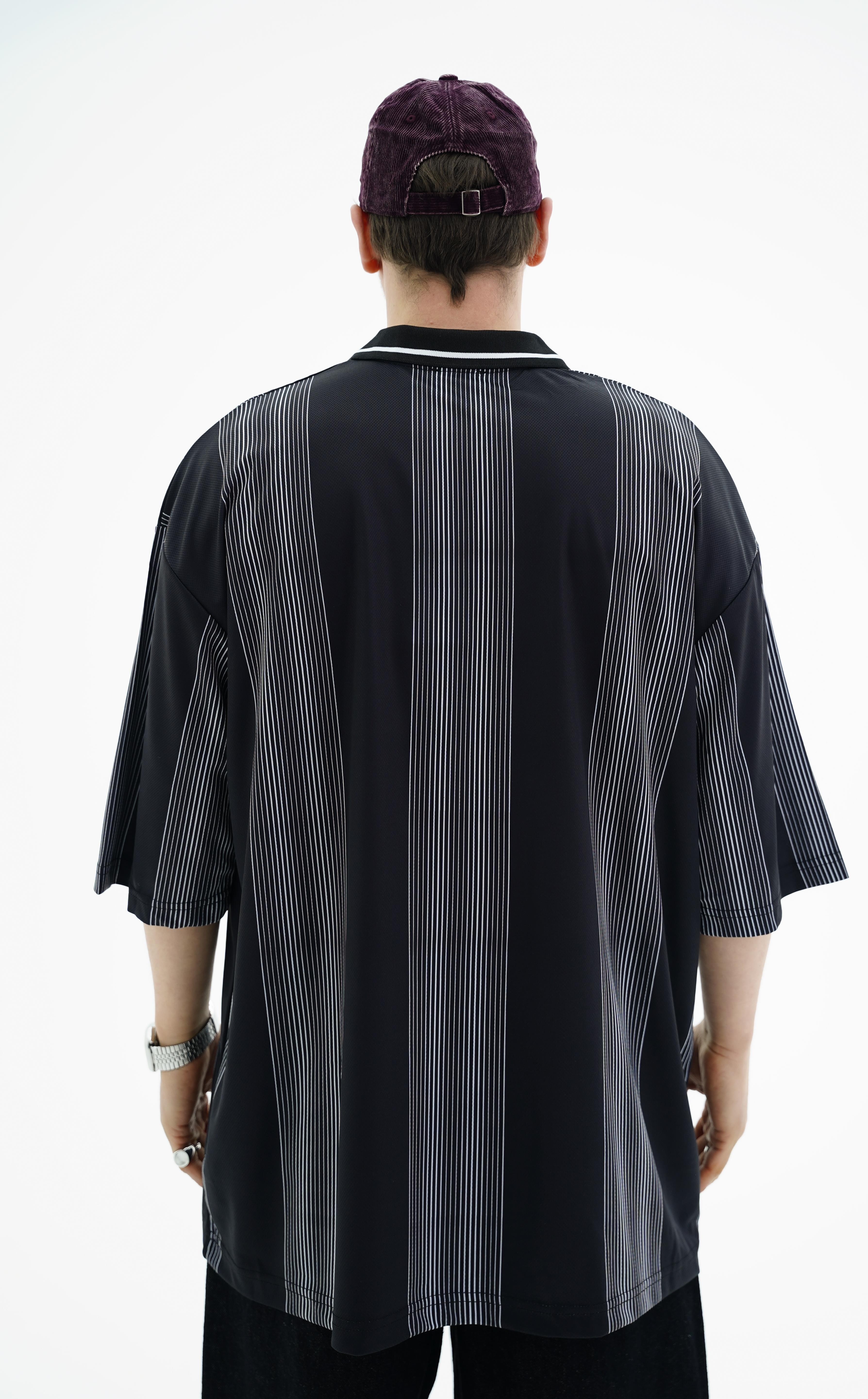 Baskılı Siyah Oversize Forma Tshirt JC01 25Y262