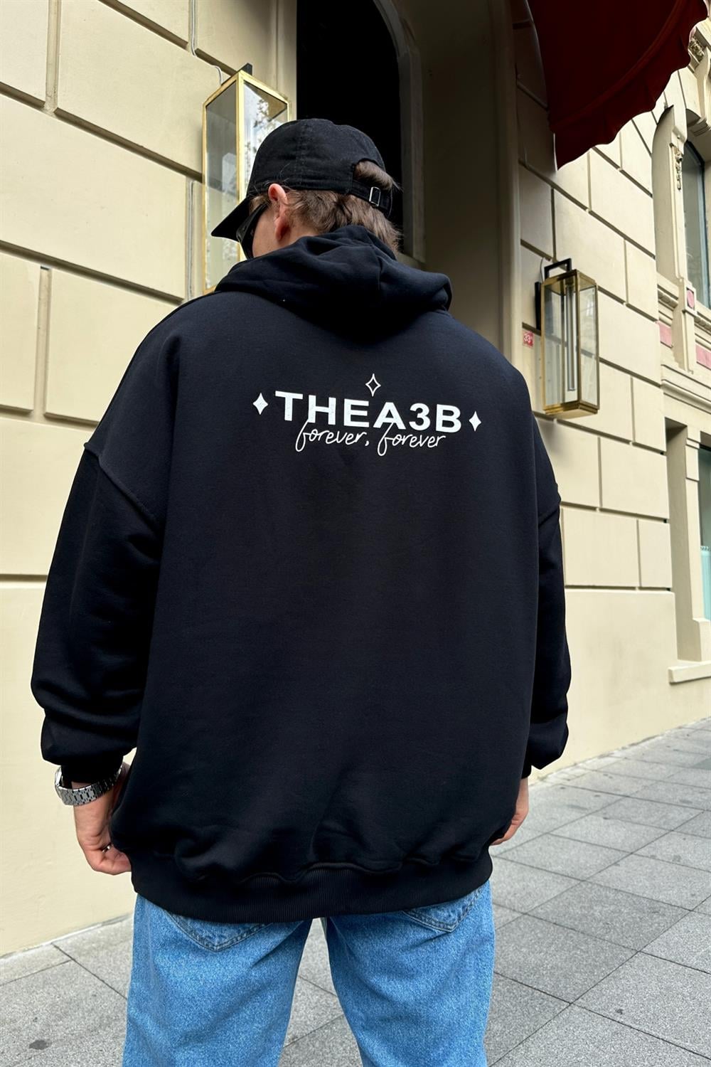 Baskılı Siyah Oversize Sweatshirt SW907