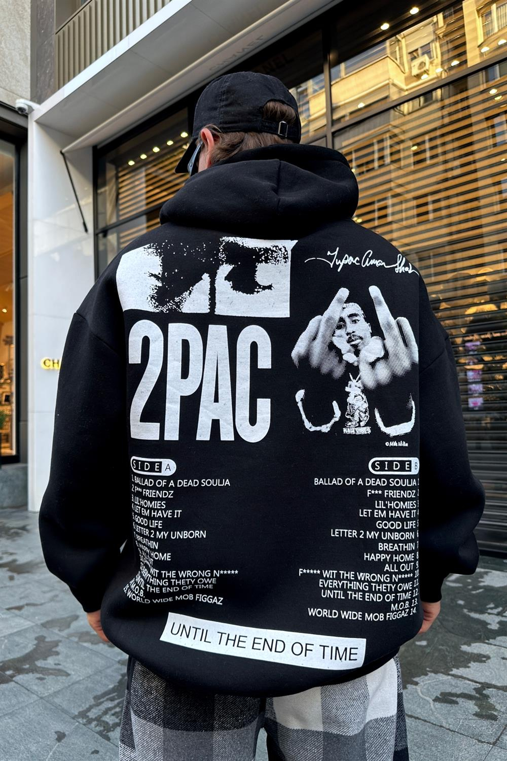 Baskılı Siyah Oversize Sweatshirt SW938