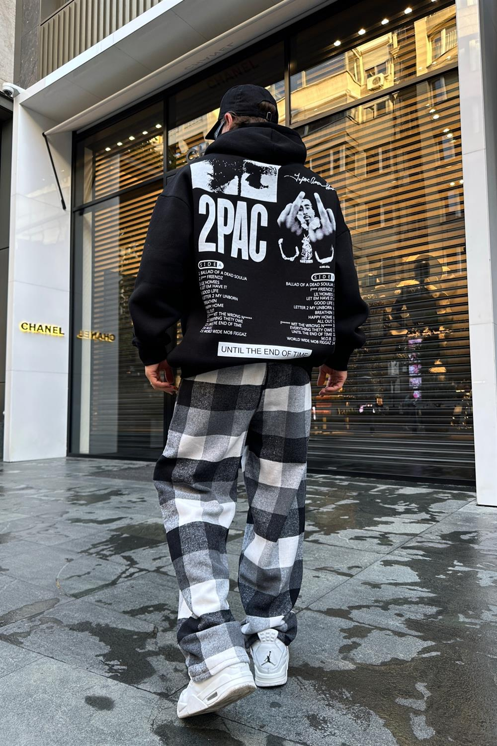 Baskılı Siyah Oversize Sweatshirt SW938