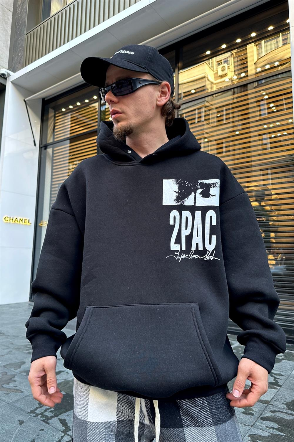 Baskılı Siyah Oversize Sweatshirt SW938