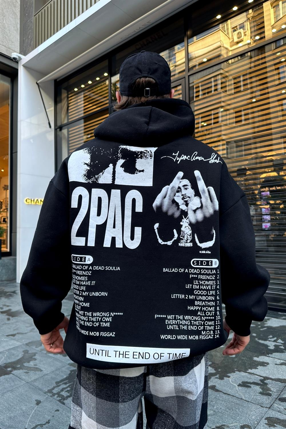 Baskılı Siyah Oversize Sweatshirt SW938