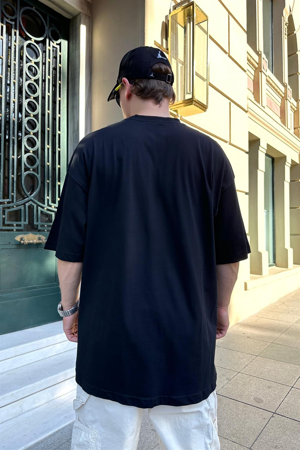 Baskılı Siyah Oversize Tshirt T859