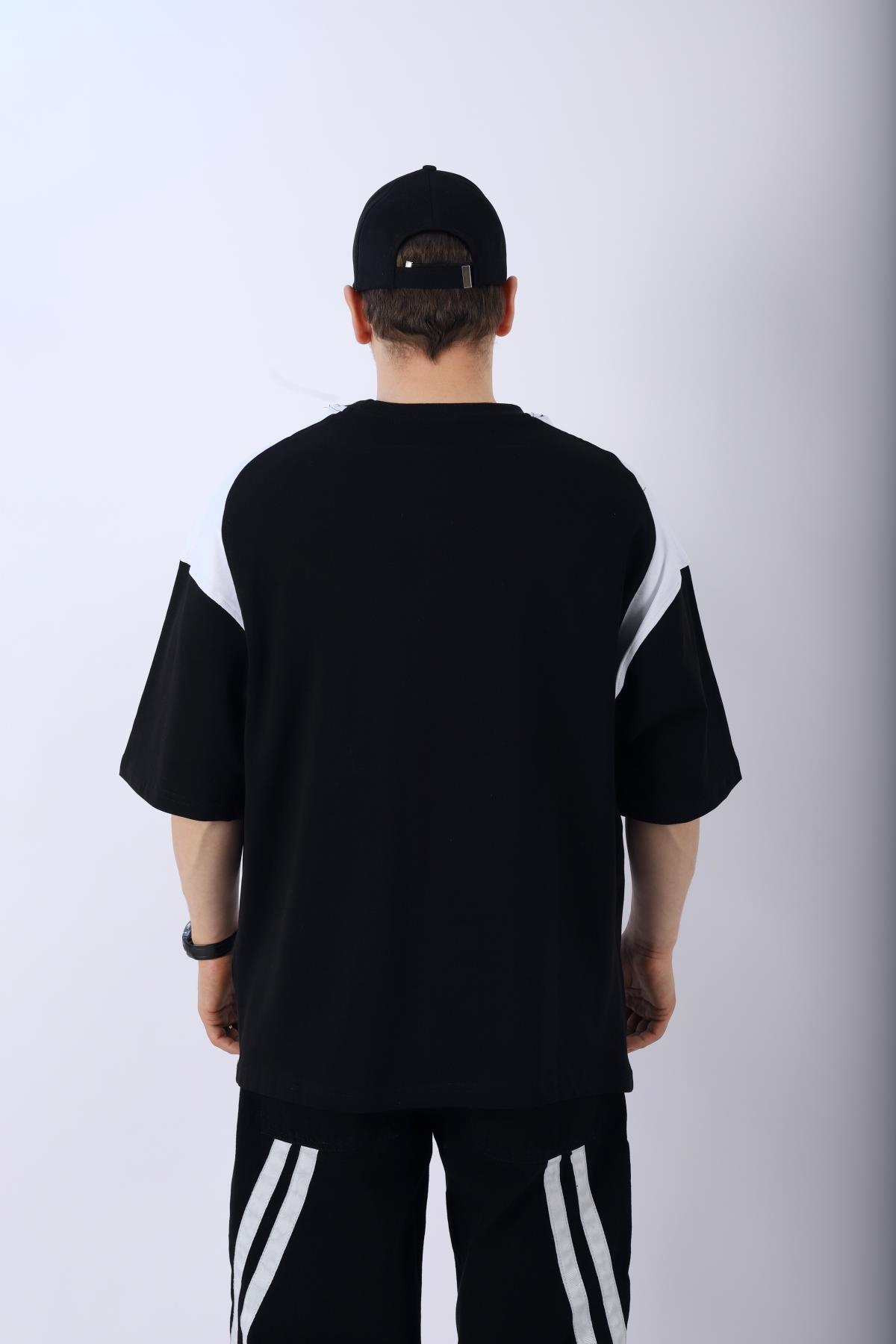 Baskılı Siyah Oversize Tshirt T950