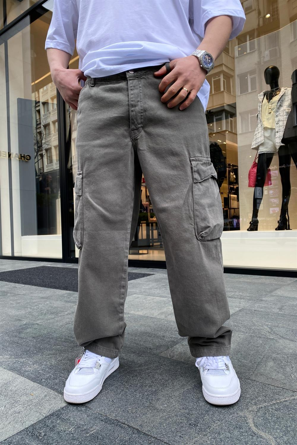 BDG Gri Six Pocket Kargo Pantolon P595
