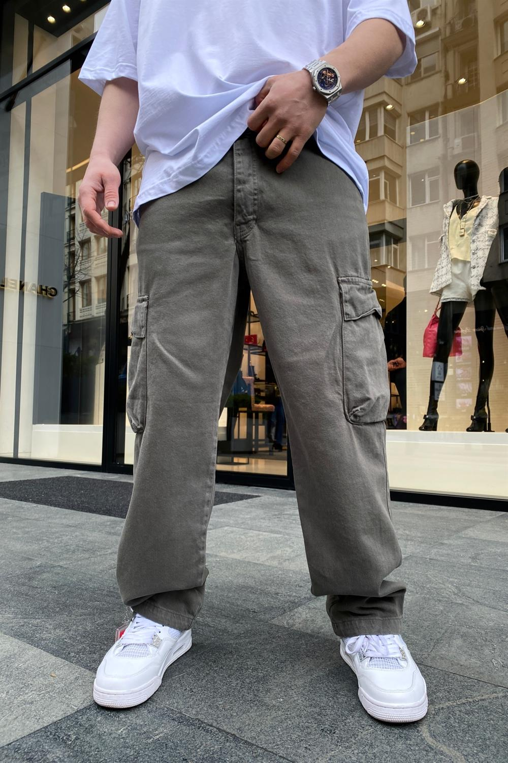 BDG Gri Six Pocket Kargo Pantolon P595