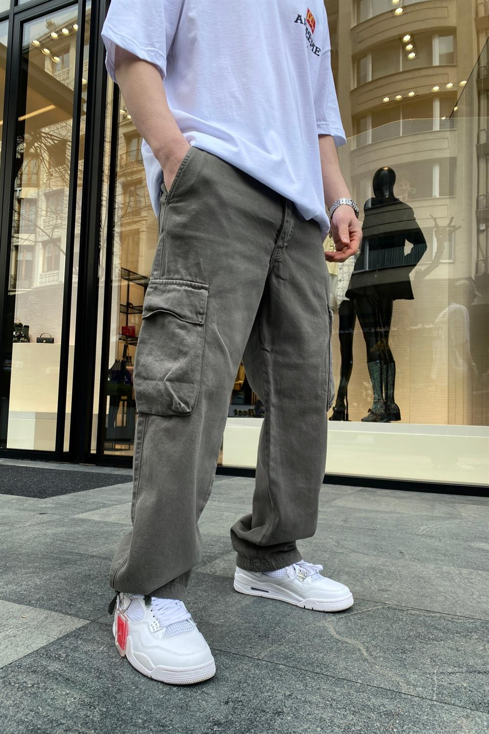 BDG Gri Six Pocket Kargo Pantolon P595