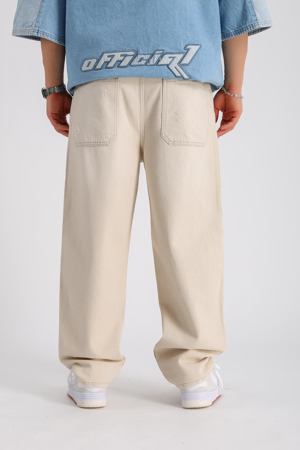 Bdg Krem Baggy Jean Pantolon P994