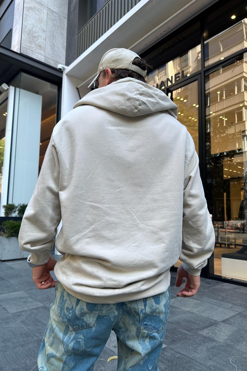 Bej TB Basic Oversize Sweatshirt SW906