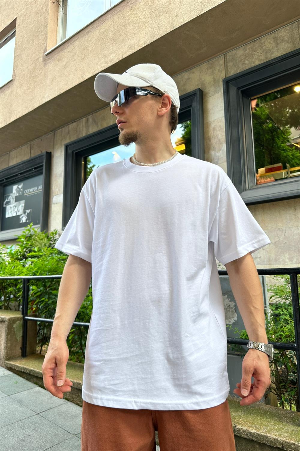 Beyaz Basic Oversize Tshirt T785