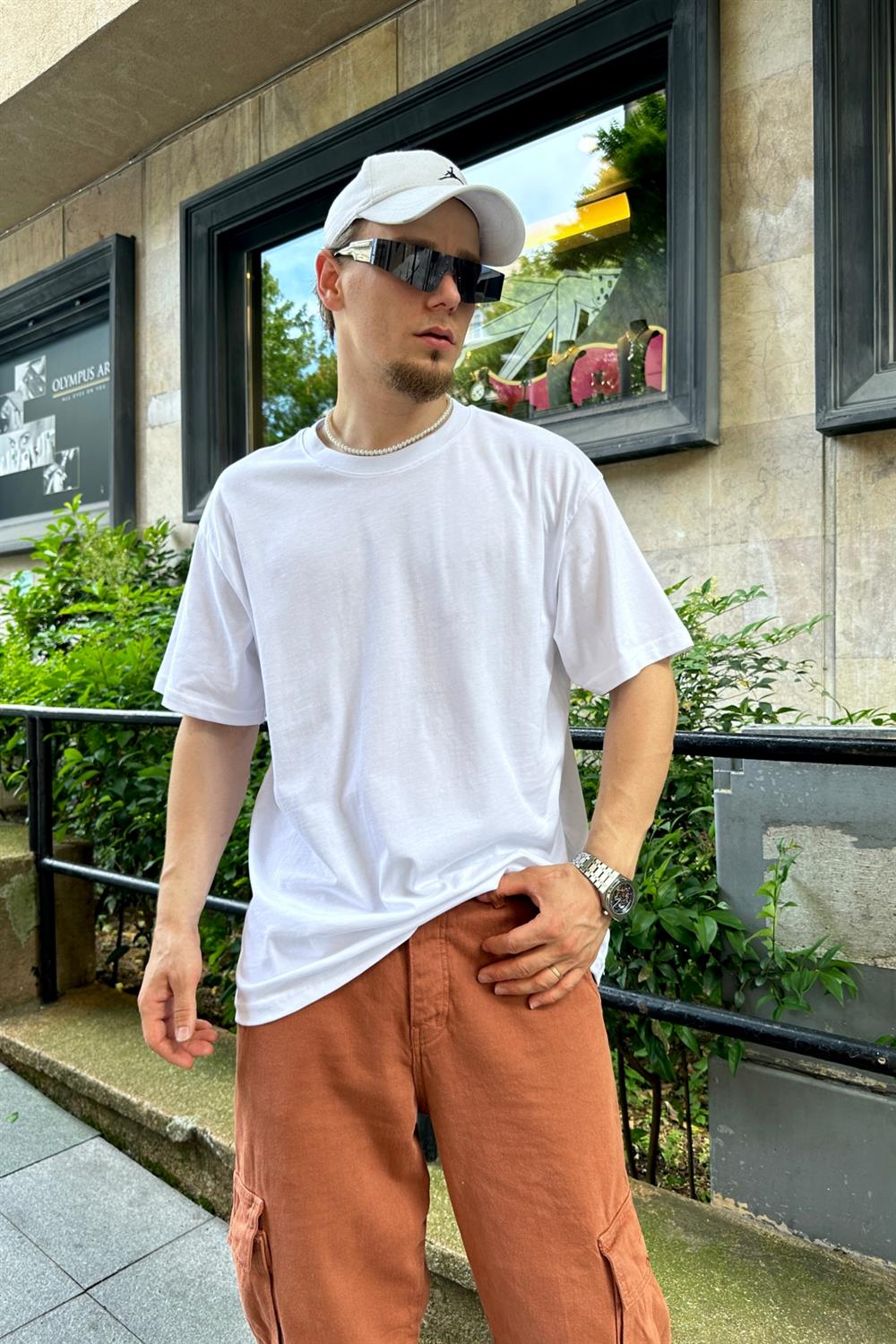 Beyaz Basic Oversize Tshirt T785