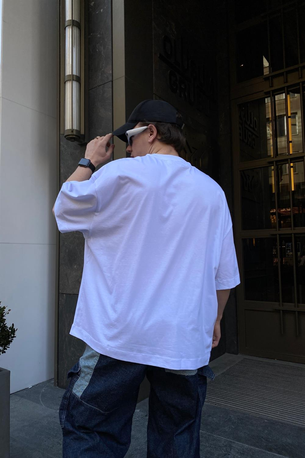 Beyaz Baskılı Oversize Tshirt T513