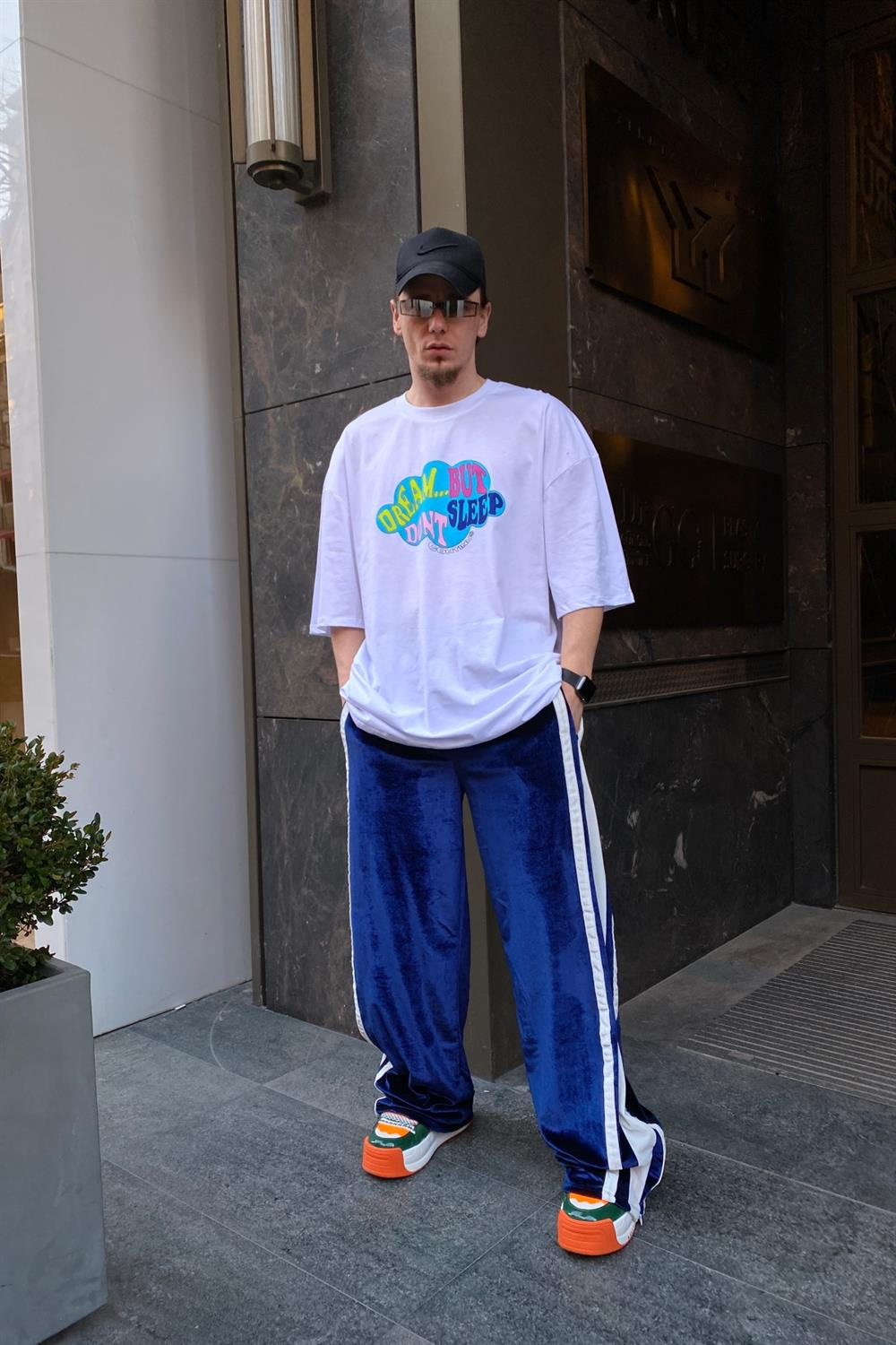 Beyaz Baskılı Oversize Tshirt T534