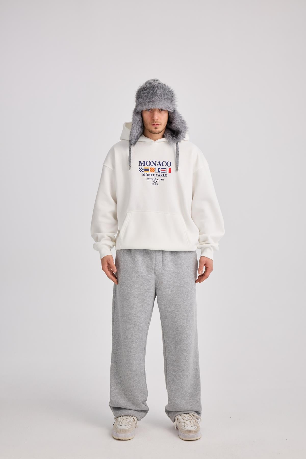 Beyaz Oversize Hoodie MRT4370