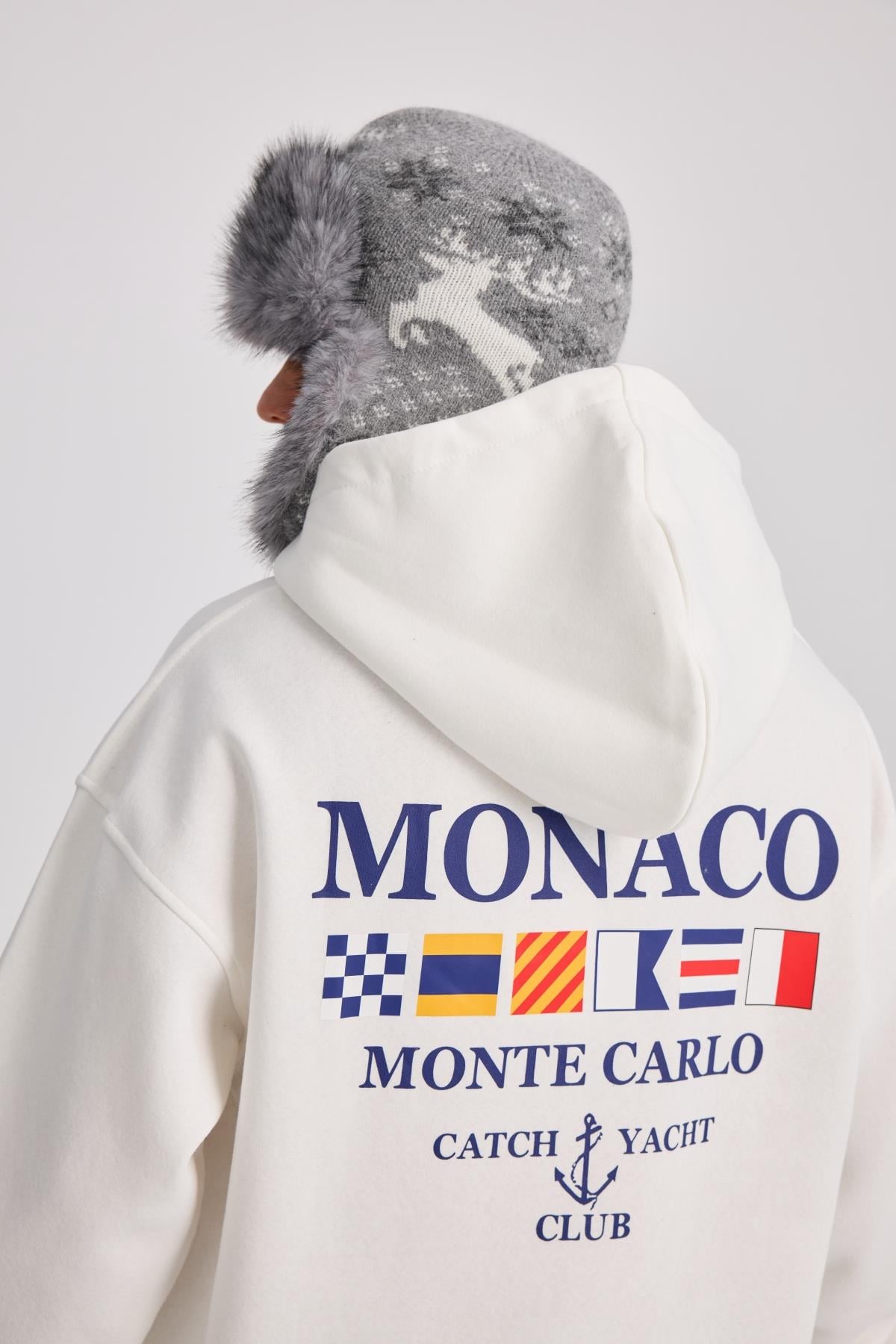 Beyaz Oversize Hoodie MRT4370
