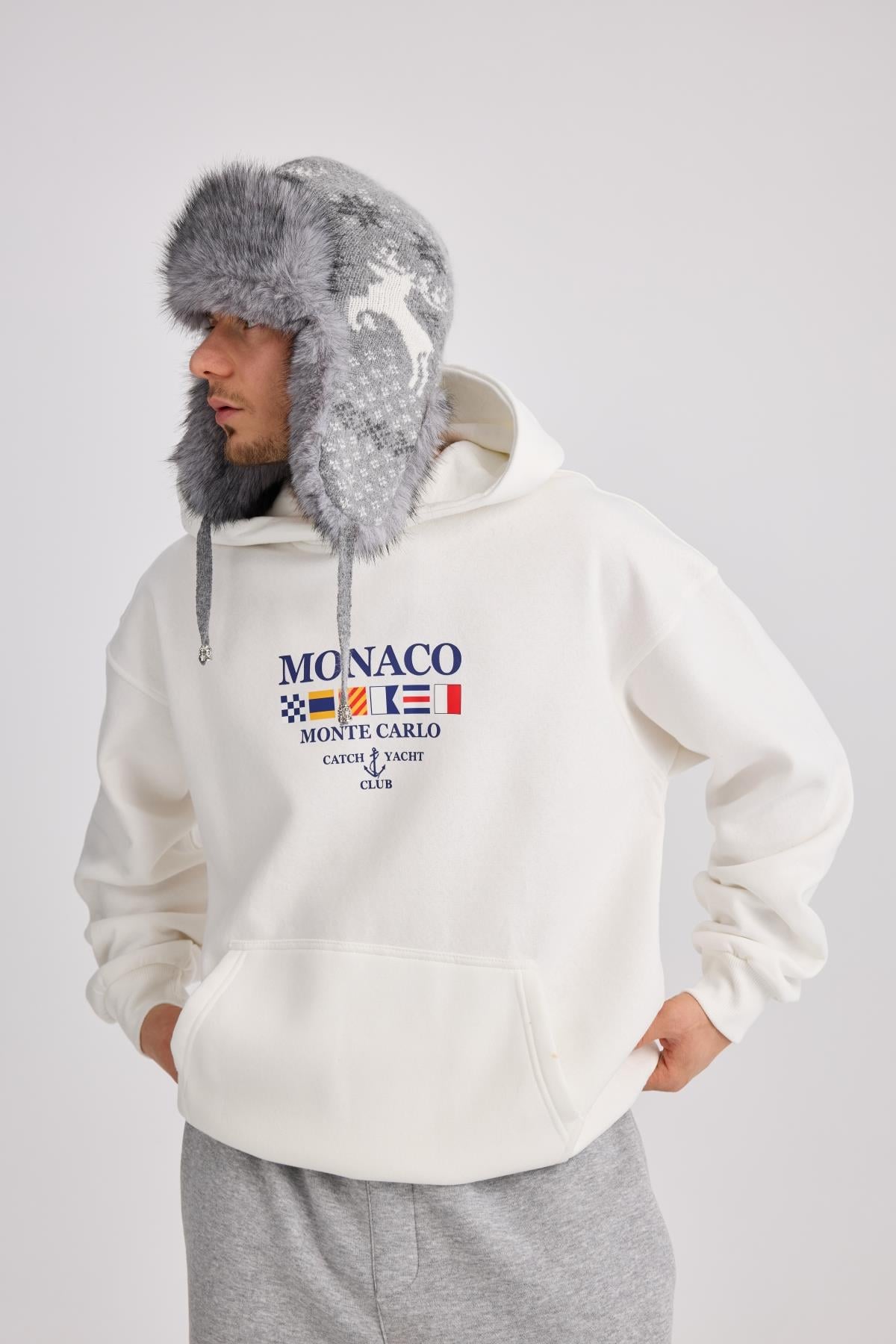 Beyaz Oversize Hoodie MRT4370