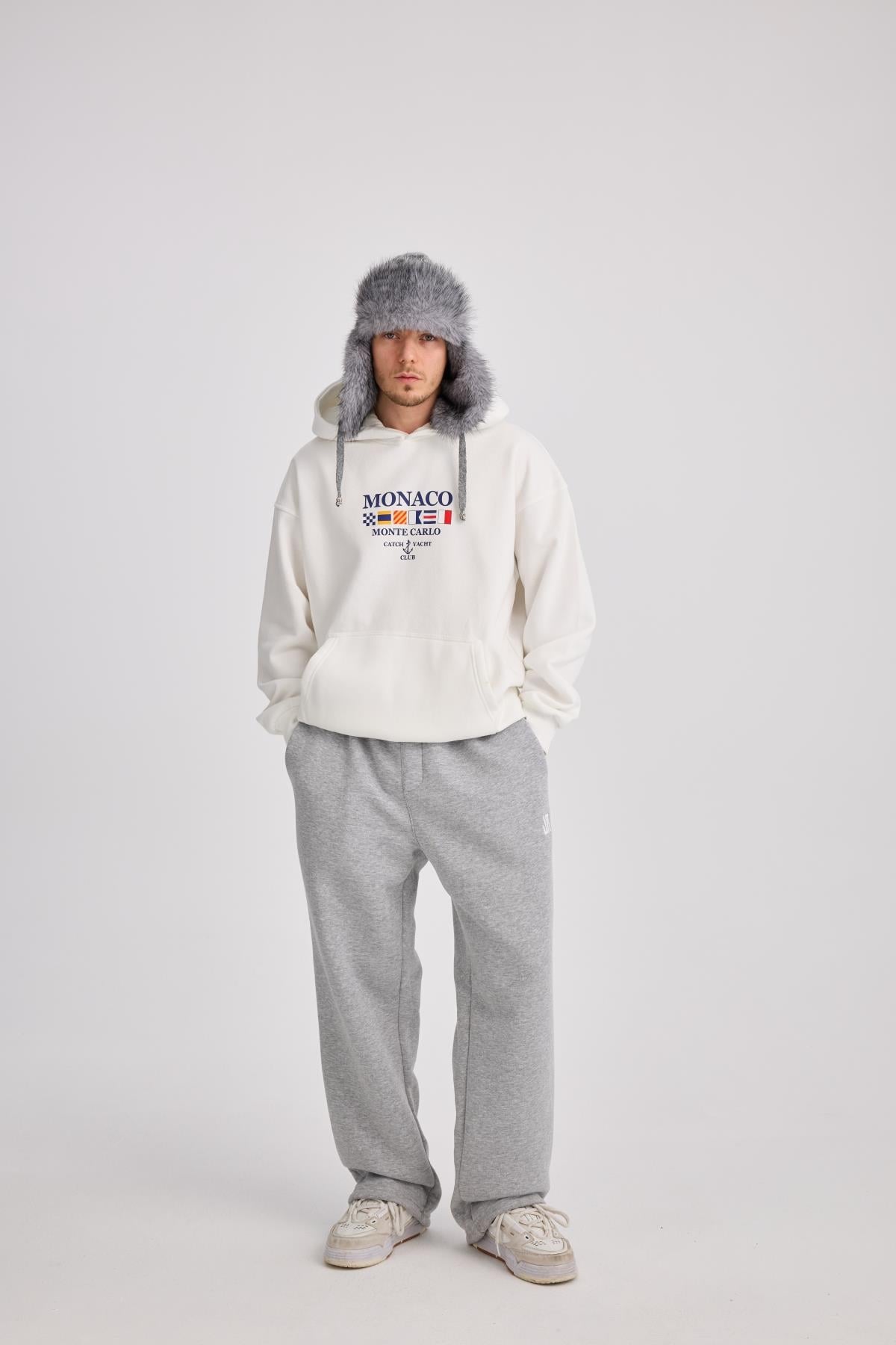 Beyaz Oversize Hoodie MRT4370