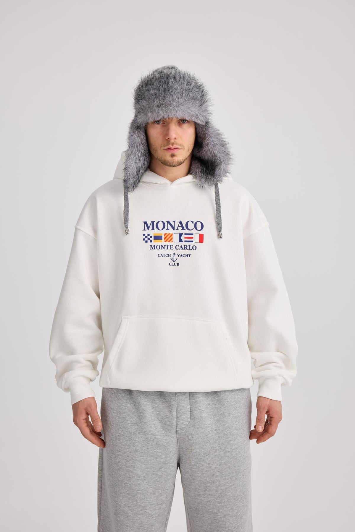 Beyaz Oversize Hoodie MRT4370