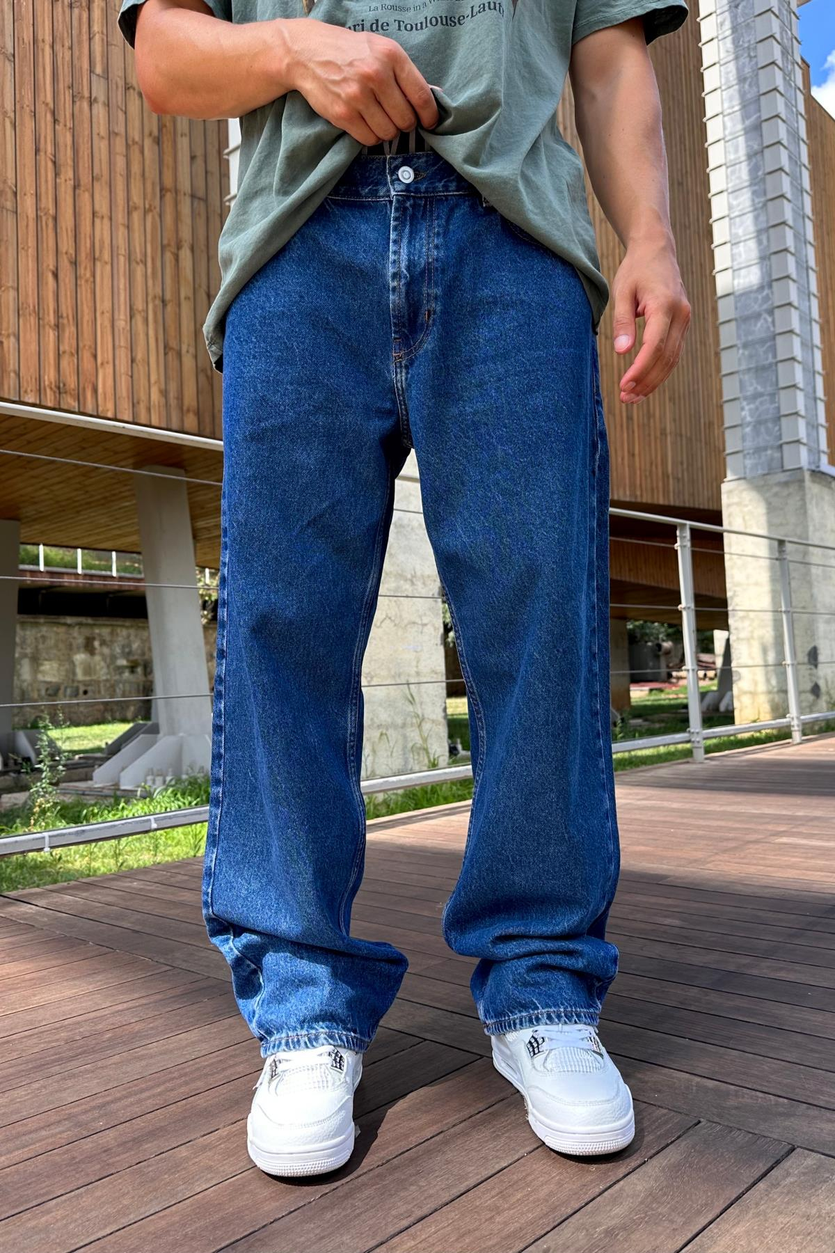 Beyond Nakışlı Koyu Mavi Jean Pantolon P971