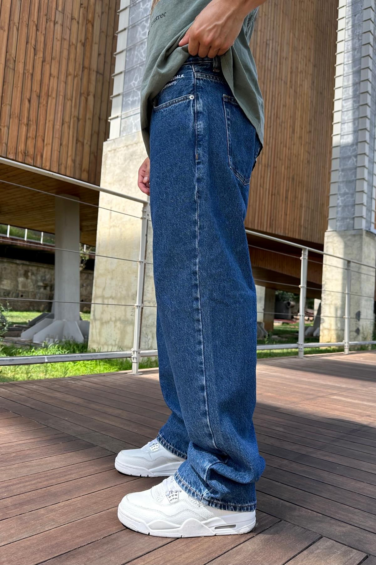 Beyond Nakışlı Koyu Mavi Jean Pantolon P971