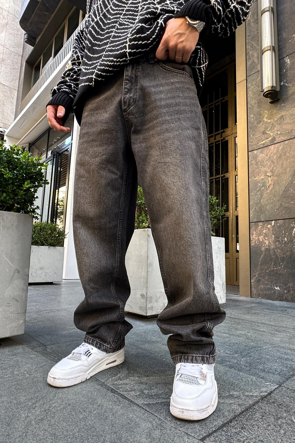 Black S. Cep Detay Baggy Jean Pantolon P824