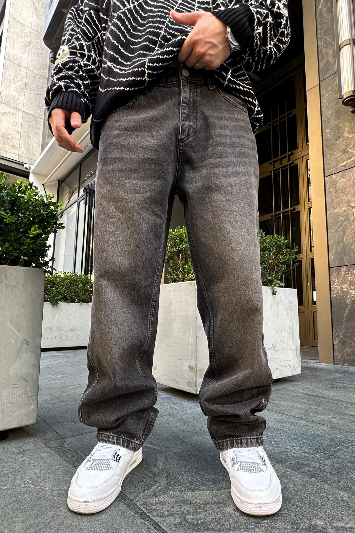 Black S. Cep Detay Baggy Jean Pantolon P824