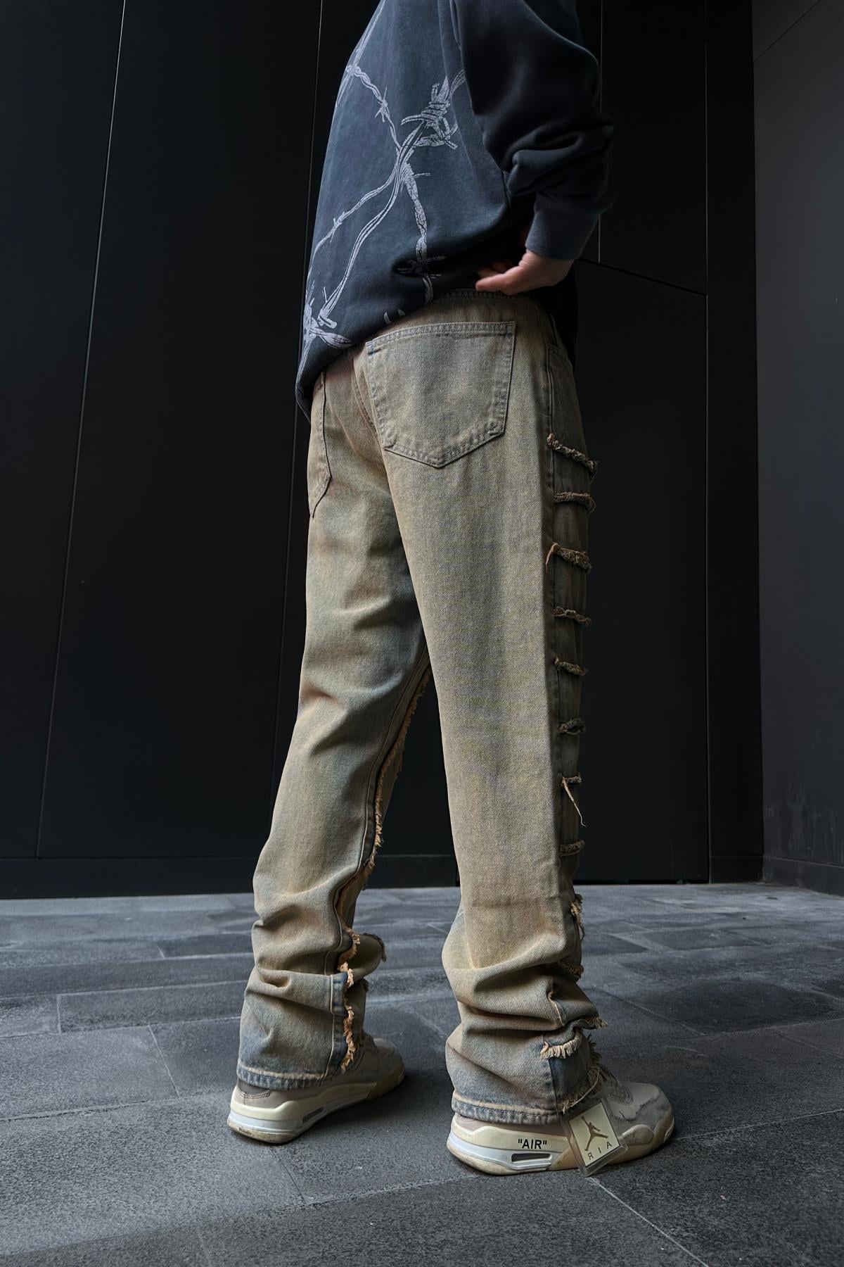 Blok Detay Acid Wash Jean Pantolon P849