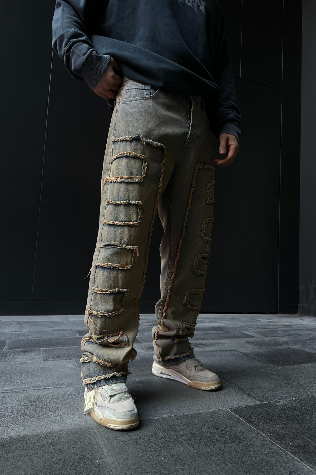 Blok Detay Acid Wash Jean Pantolon P849