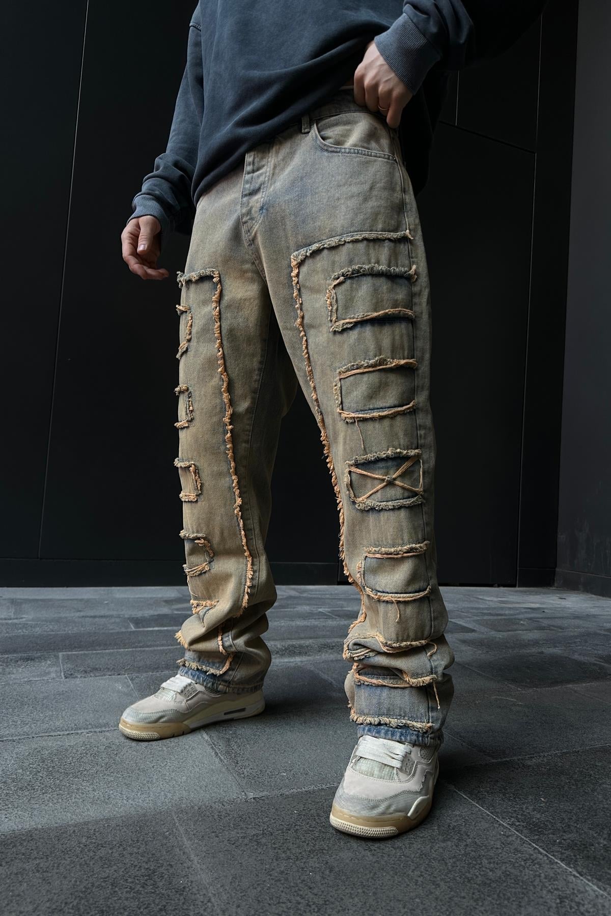 Blok Detay Acid Wash Jean Pantolon P849
