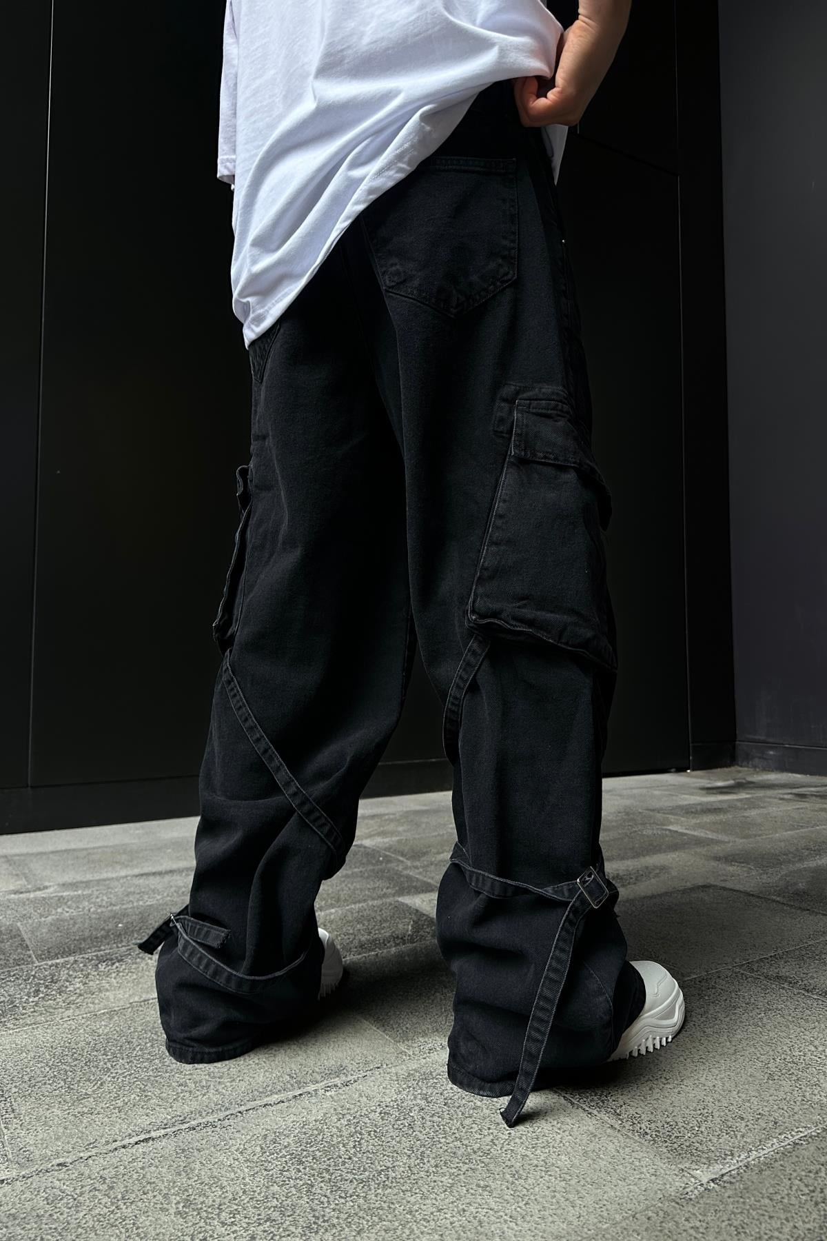 Bol Paça Kemer Detay Baggy Jean Pantolon P864