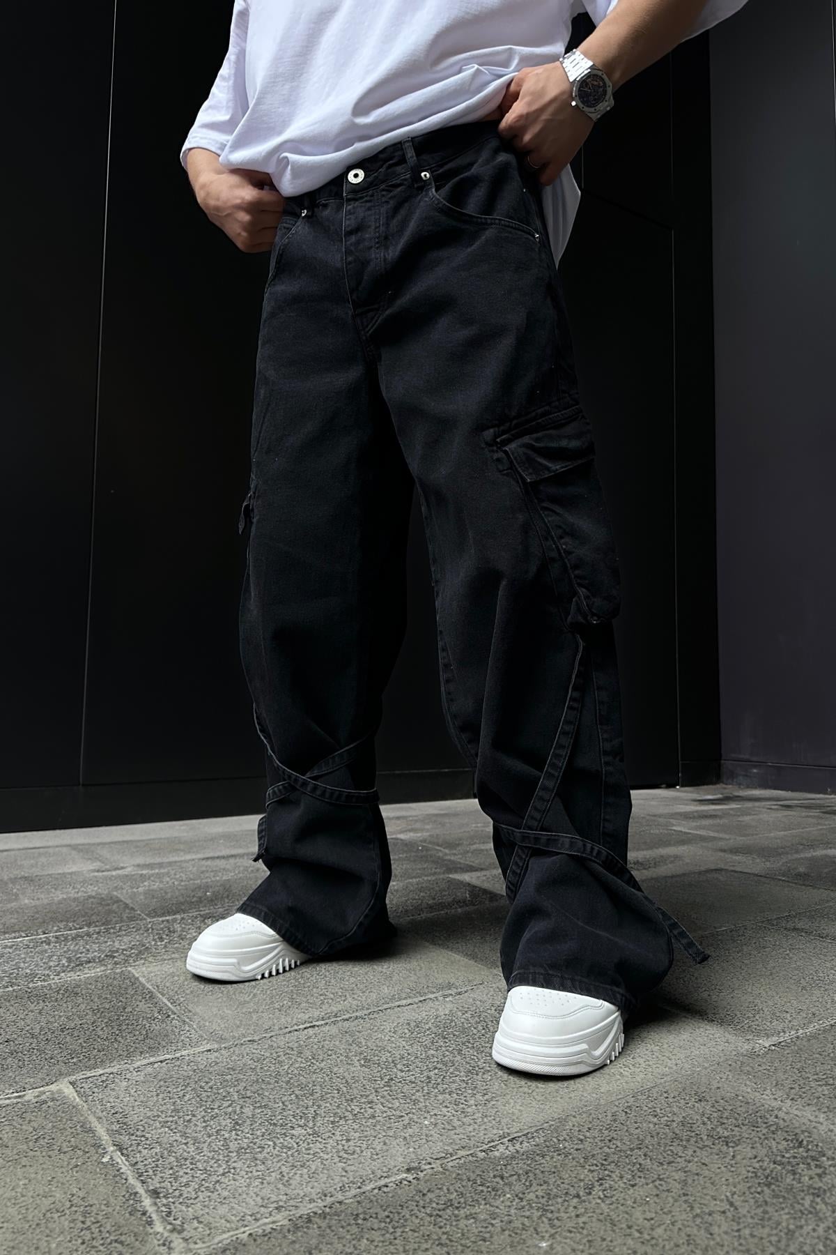 Bol Paça Kemer Detay Baggy Jean Pantolon P864