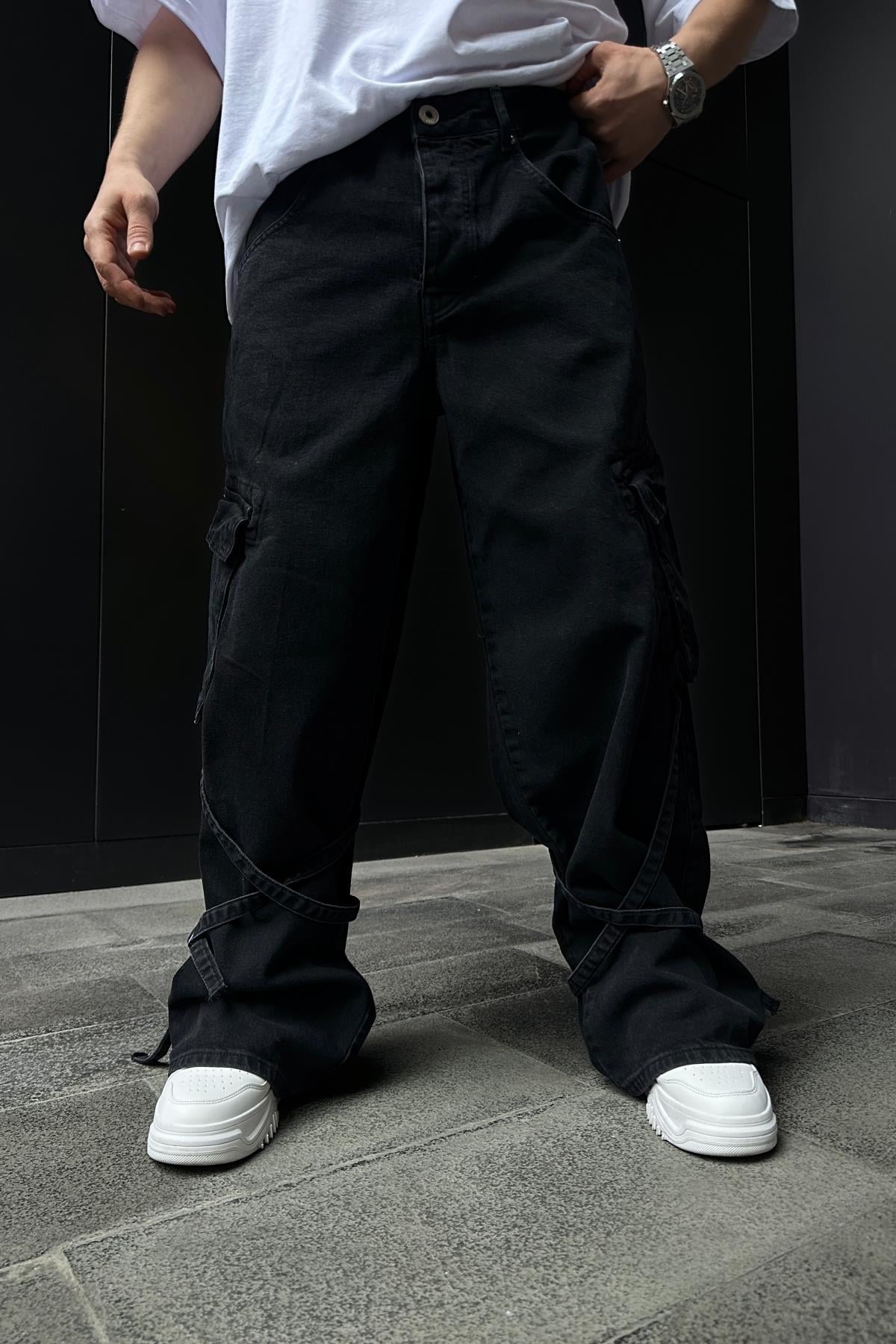 Bol Paça Kemer Detay Baggy Jean Pantolon P864