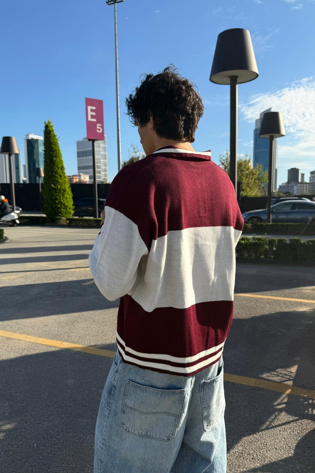 Bordo Polo Yaka Oversize Brklyn Kazak PM01