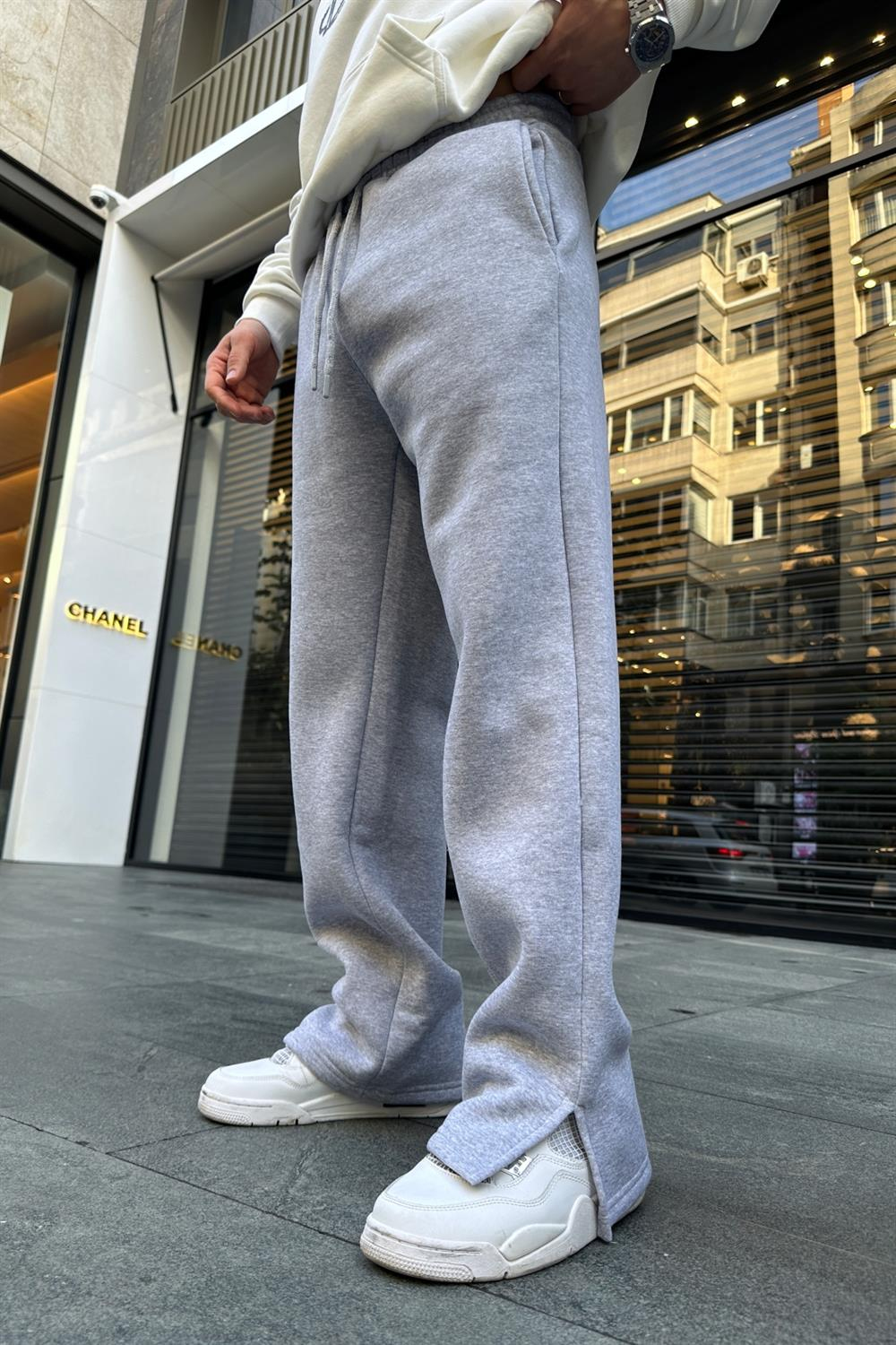 Boru Paça Gri Basic Eşofman ESF453