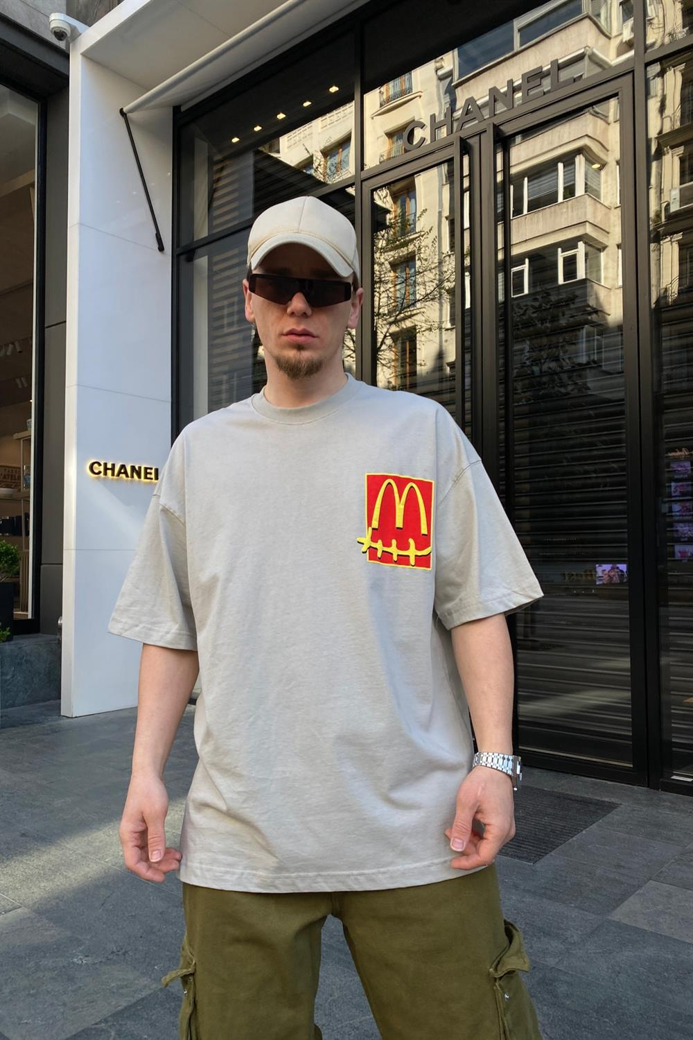 Cactus Pack Krem Oversize Tshirt T632