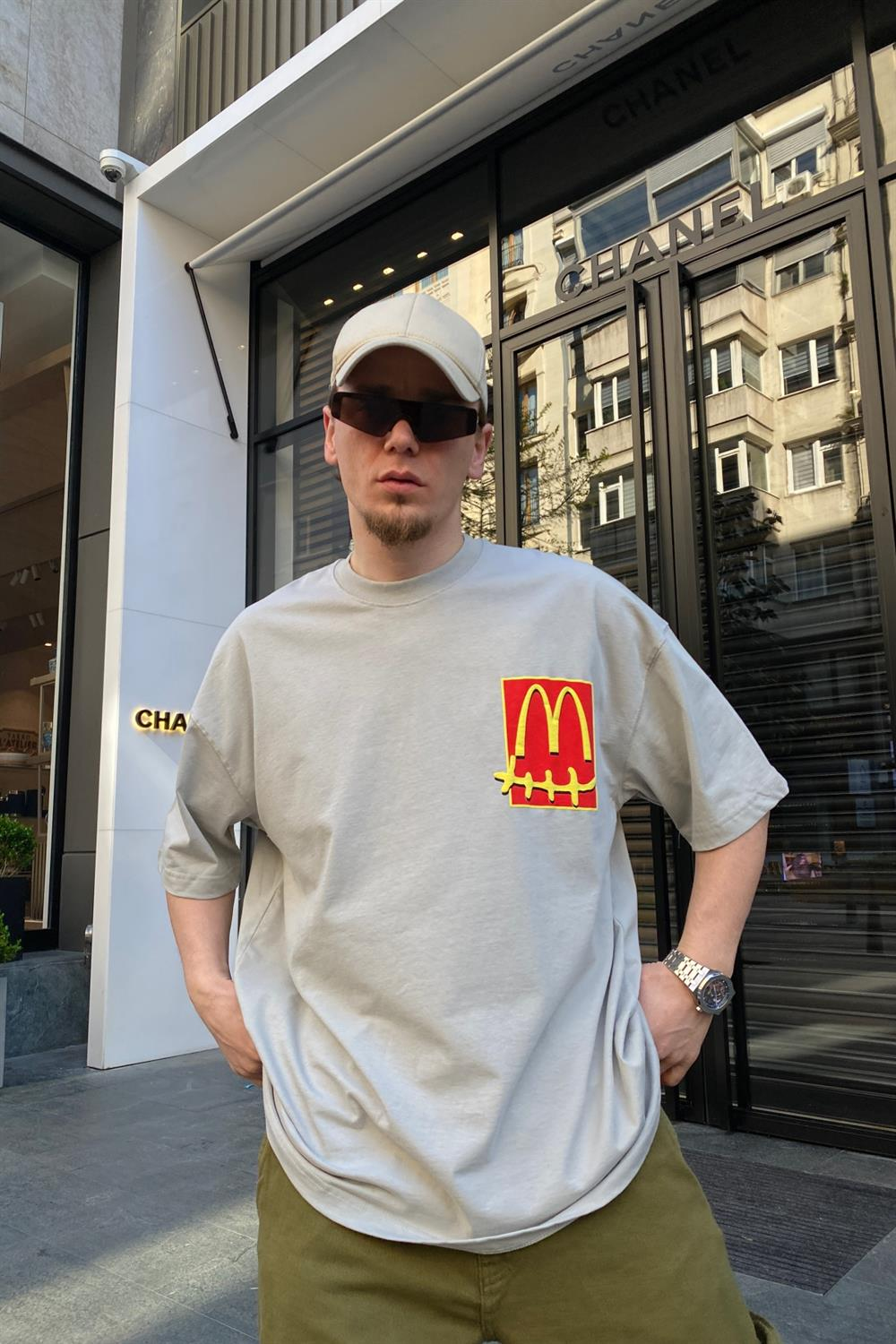 Cactus Pack Krem Oversize Tshirt T632