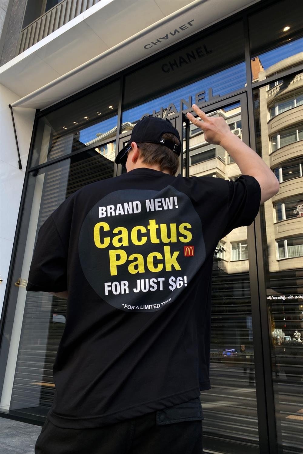 Cactus Pack Siyah Oversize Tshirt T633