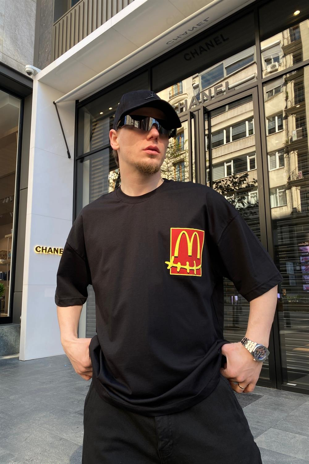 Cactus Pack Siyah Oversize Tshirt T633