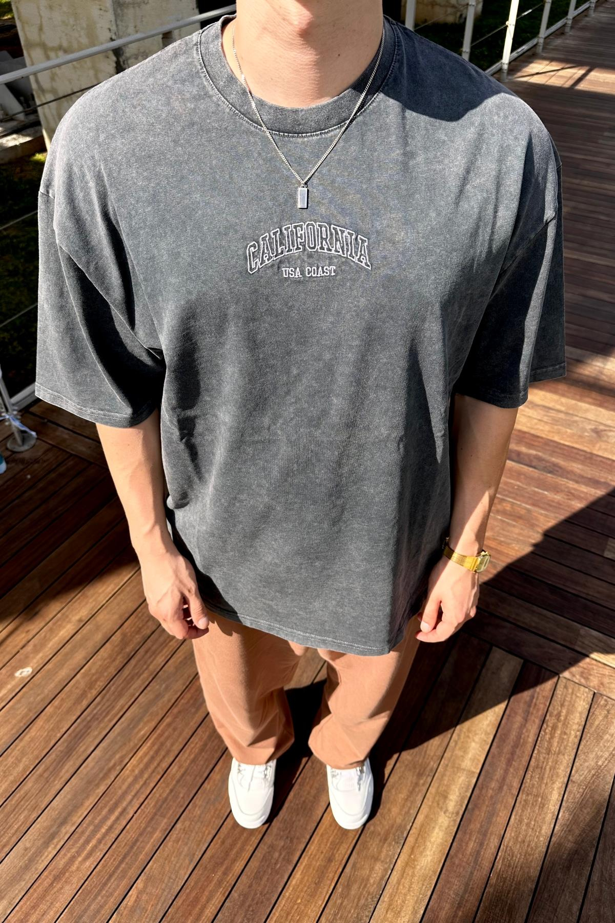 California Acid Wash Oversize Tshirt T1080