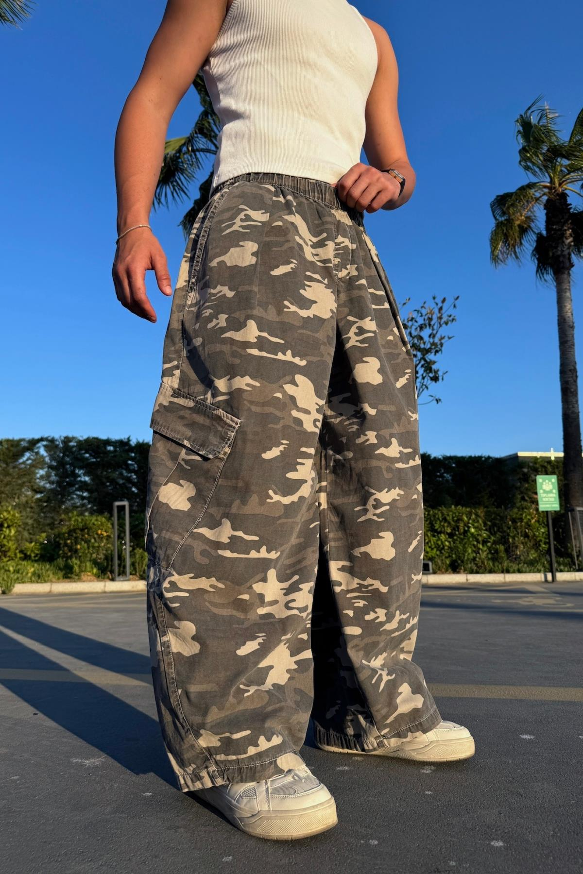 Camo Desen Bdg Paraşüt Baggy Pantolon